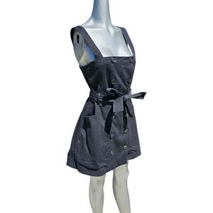 Marissa Webb Marine Trench Denim Mini Dress Black Size Medium ✨